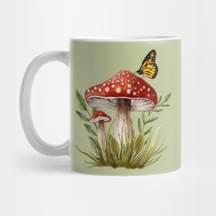 Mushroom and Butterfly Mug